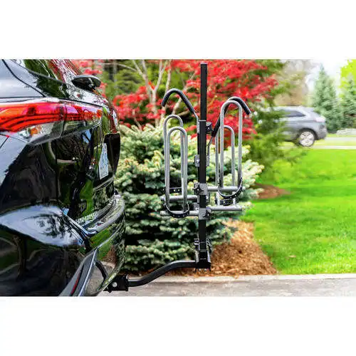 Aluminum Heavy Duty Hitch Mount Motorcycle Rack Sliver Folding Motorcycle Carrier With Loading Ramp