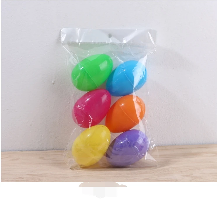 6 pieces six colors 8cm Plastic Open Easter Eggs for Painting Realistic Egg Hunt Basket Filler  DIY Party Fovor