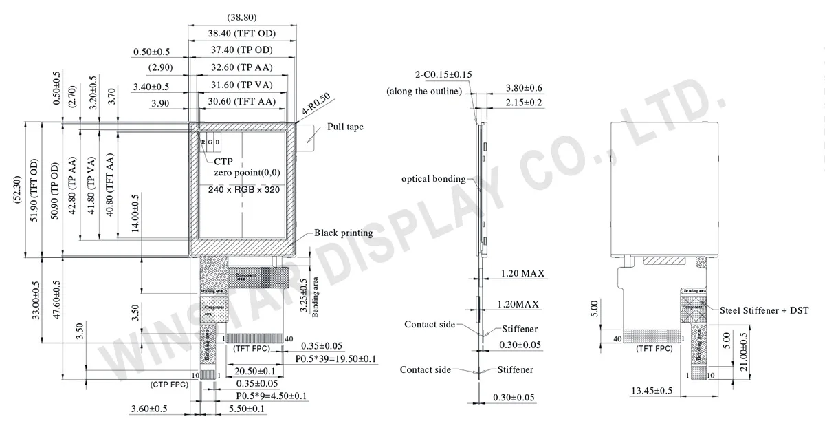 2 inch IPS 240x320 TFT LCD Display with PCAP MCU SPI Interface ST7789VI Winstar LCD Display Module