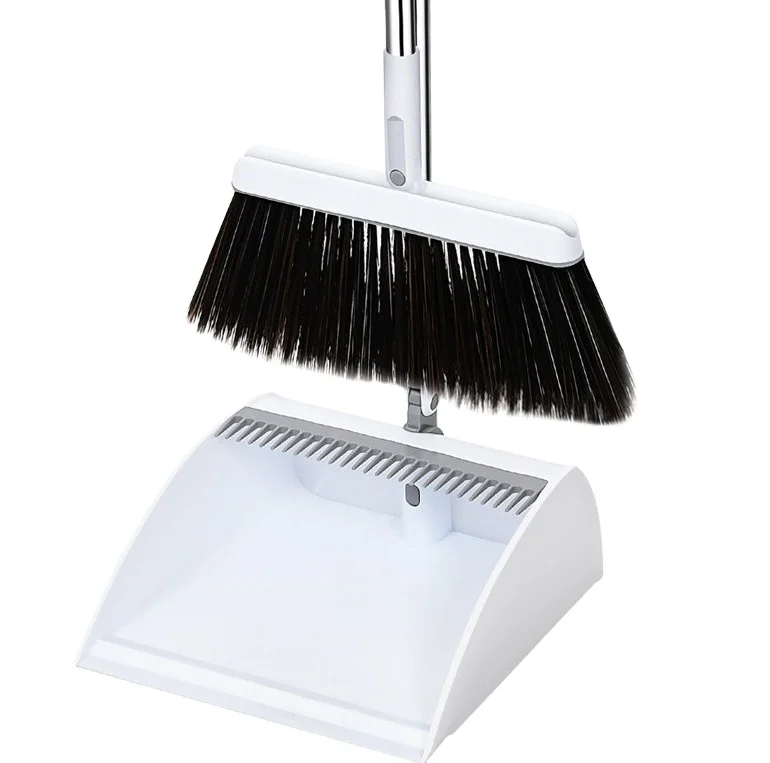 Household Plastic Long Handle Cleaning Broom And Dustpan Set Soft Fiber Cleaning Broom Wholesale Price