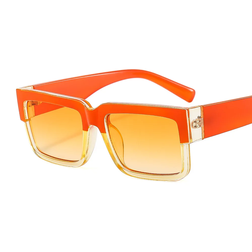 32057 модные квадратные цветные солнцезащитные очки с индивидуальным логотипом, женские трендовые прямоугольные солнцезащитные очки в стиле ретро для мужчин 2022