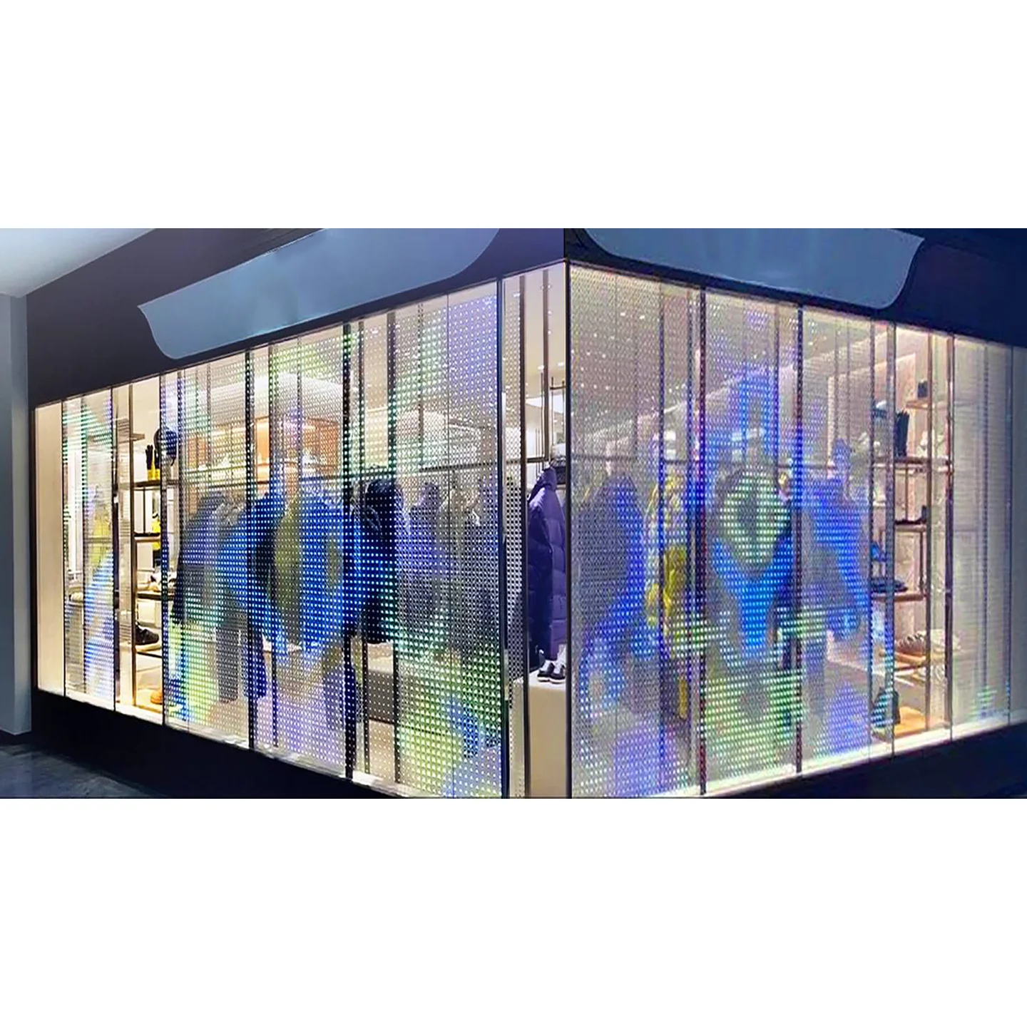 Крытый светодиодный оконный гибкий стикер дисплей p10мм пленка Cristal экран на стекле супер тонкий и мягкий