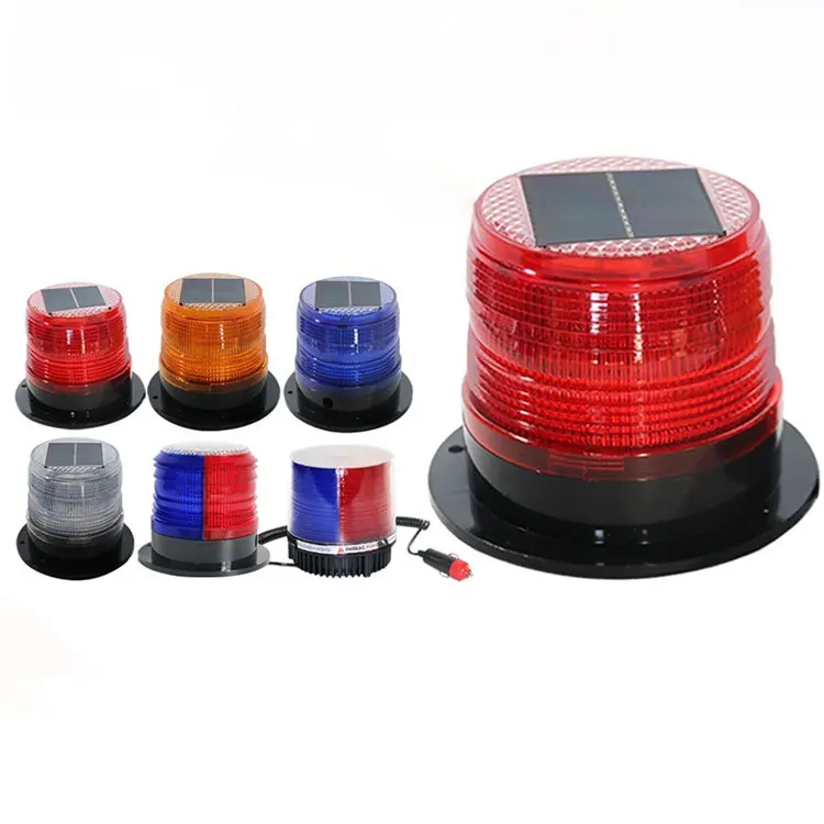 Energy saving and efficient solar powered LED flashing light with automatic charging suitable for outdoor safety warning lights