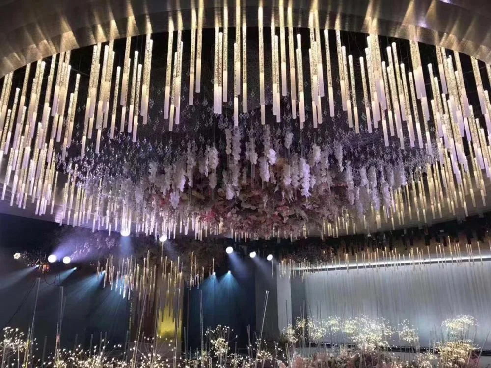 10 heads branches Wedding acrylic pipe  chandelier Wedding ceiling props
