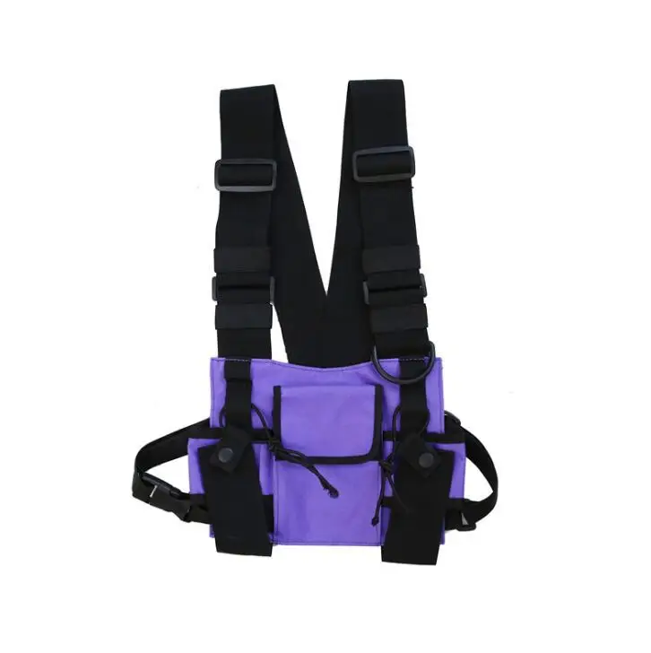 Wholesale Custom Universal Radio Harness Chest Front Rig Multi-Purpose Reflective Tactical Chest Rig Bag with Adjustable Straps