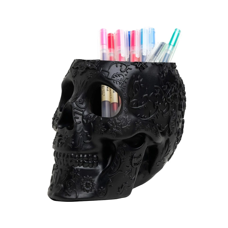 Уникальный очень большой прочный полирезиновый скелет для Хэллоуина полирезиновая Кисть макияжа и держатель ручки домашнего декора ванной комнаты