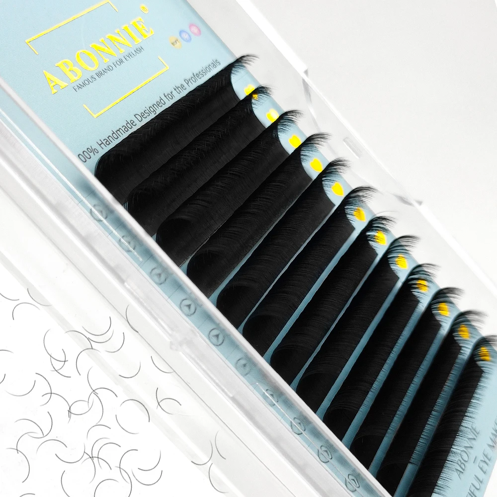 Abonnie Wholesale 0.03 0.05 0.07 Las Extension cc dd Individual Lash Trays 20 25mm Cashmere Eyelash Extension Lash Trays