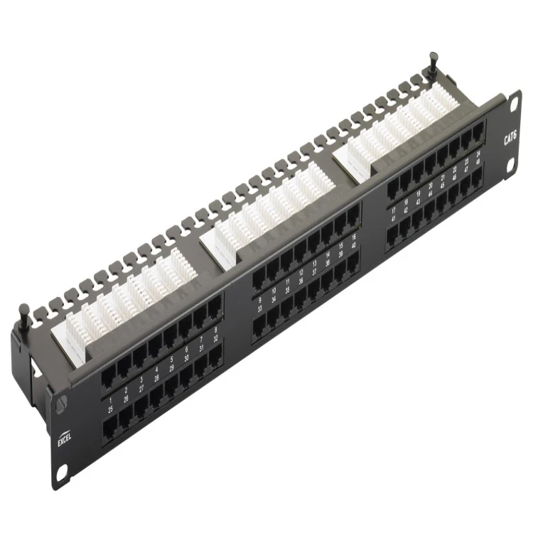  19 дюймов UTP FTP RJ45 1U 2U CAT5e патч-панель 24 порта cat6 с трапецеидальных