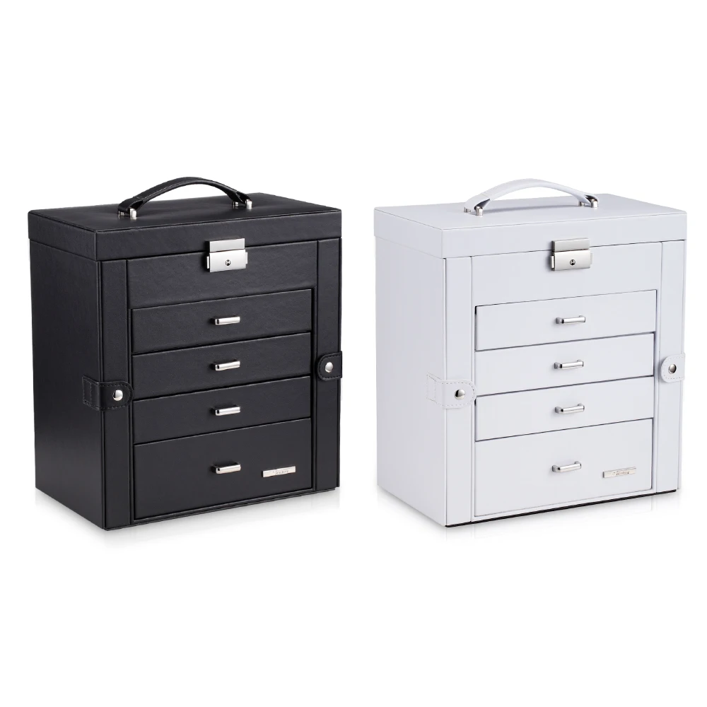 Youbei jewellery case with five compartments layers and side flaps box custom logo printed jewelry boxes