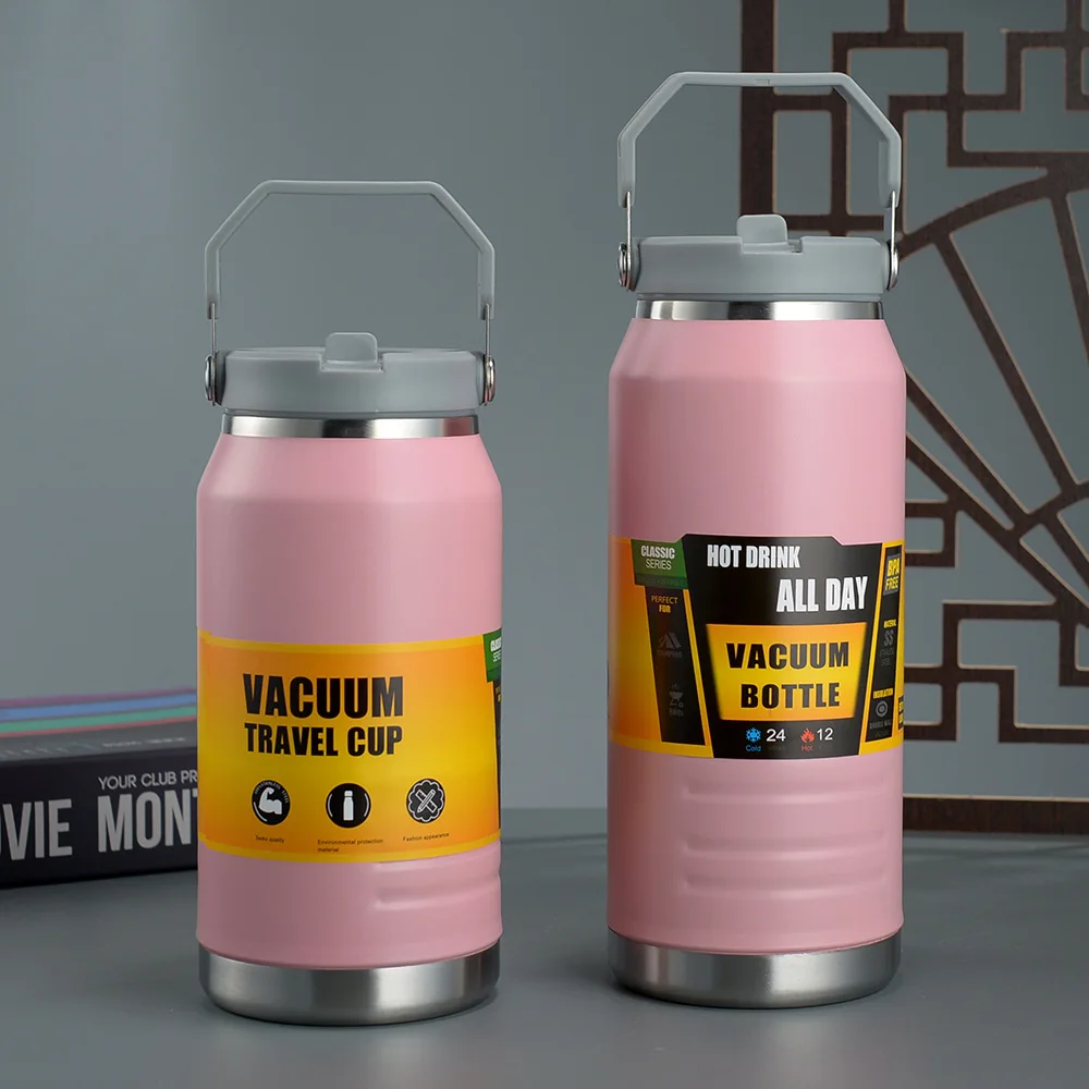 1.2/1.6L sports outdoor mountaineering thermos stainless steel tumblers cup ice bucket portable hot cold insulation vacuum pot