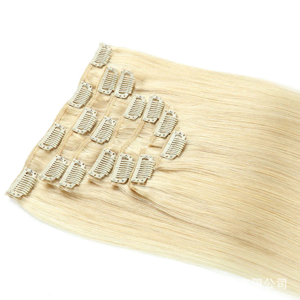 Real European 613 Clip in Hair Extens Colored Double Drawn remy hair extensions 300g 100 human hair clip ins