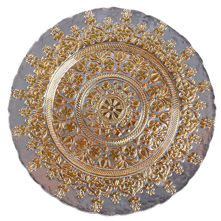2021 new fancy design wedding charger plates party fashion dinning tableware glass plates for reception event