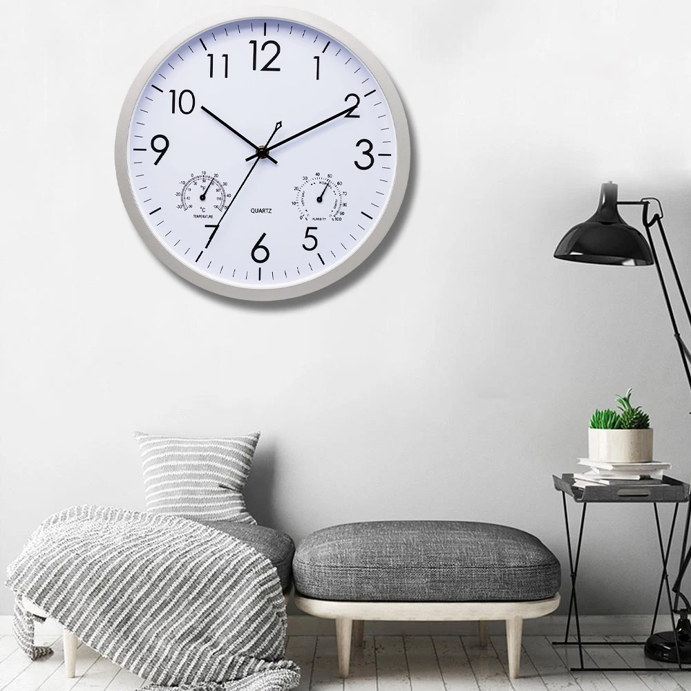W119 12 Inch 30 Hands Nordic Decorative A Modern Plastic Classic Large Mechanic Temperature Wall Clock