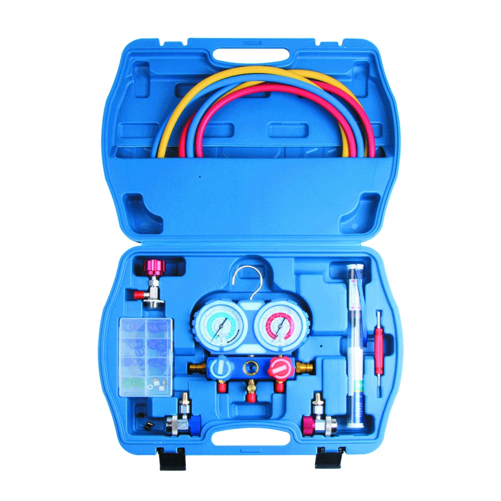 Viktec сопло кондиционирования воздуха фреон двойной клапан манометр с уплотнительные кольца диагностический набором инструментов для ремонта