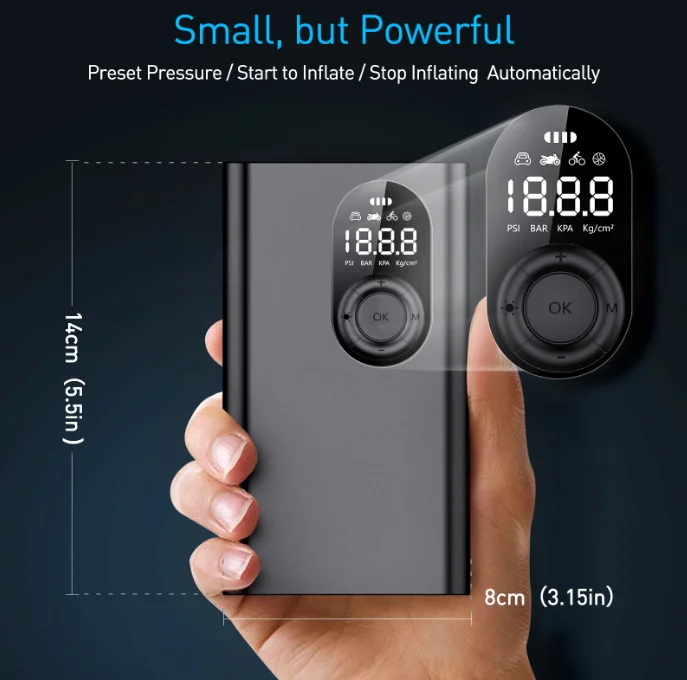 New Design Car Tyre Digital Automatic Cordless Pump Air Compressor Wireless Air Car Tire Inflators Air Pump For Car
