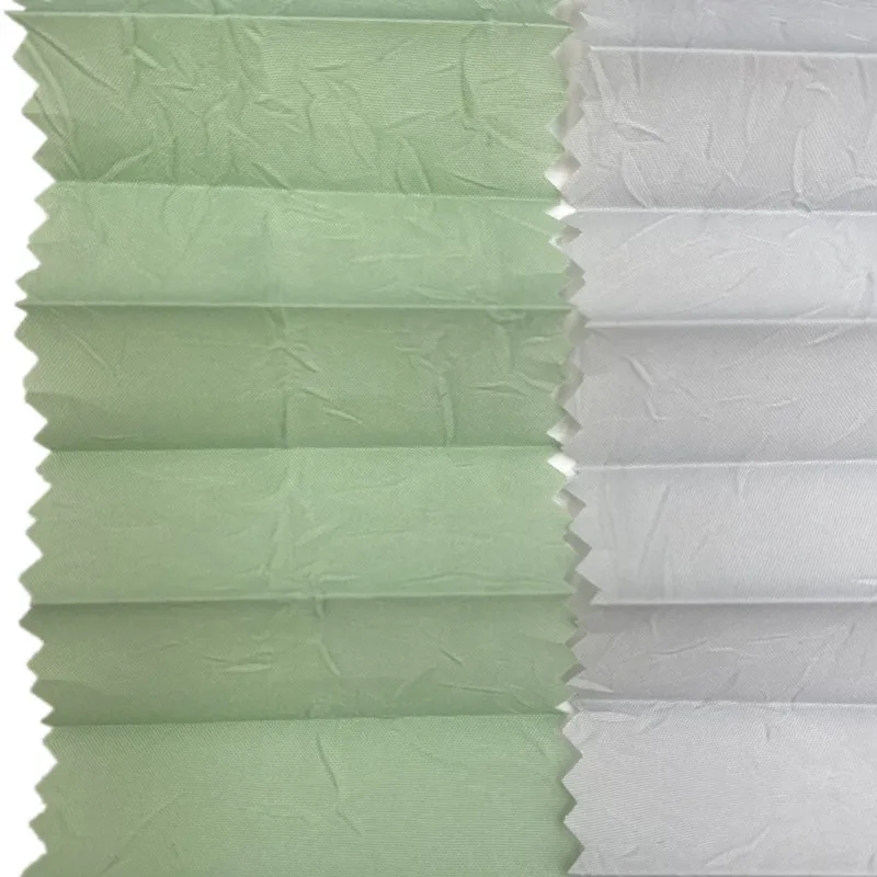 China Manufactory sunscreen Polyester crumple Starched pleated cloth fabric for Glass Balcony Curtain Fabric