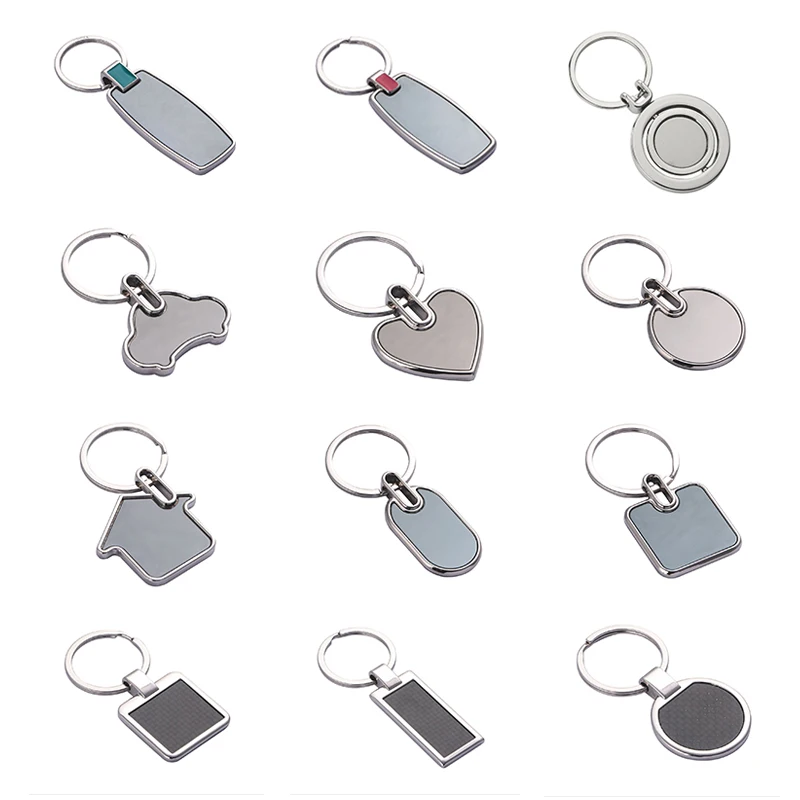 Promotion llavero Custom Stainless Steel Circle Blank Rotating Laser Engrave Key Chain Keyring