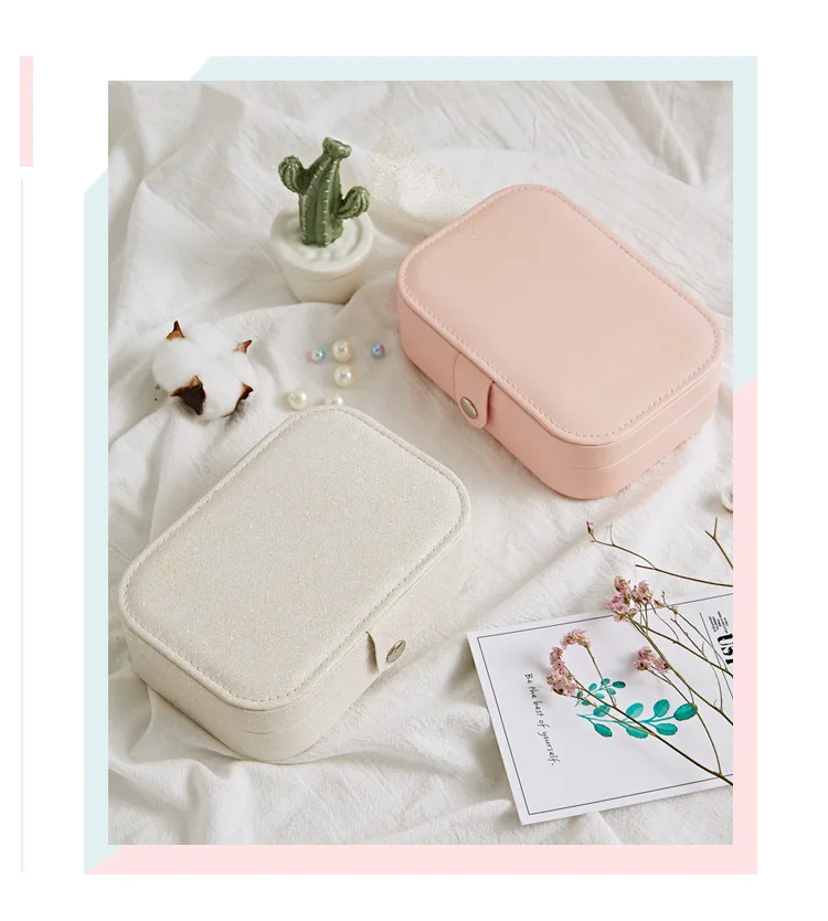 Plush Velvet Travel Jewelry Organiser Cases Necklace Earrings Rings Bracelet Jewelry Storage Box Small Jewelry Travel Case