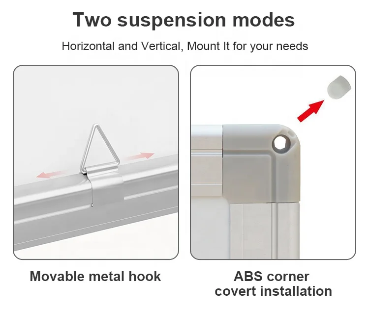 ODM OEM Customized Sze 20x30 60x80cm School Office Magnetic Whiteboard With Marker Pen Clip Dry Erase White Board for Children