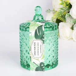 Luxury Aromatherapy Taper Color wedding Crystal Candle Jar with Lid Soy Scented Candle Wholesale
