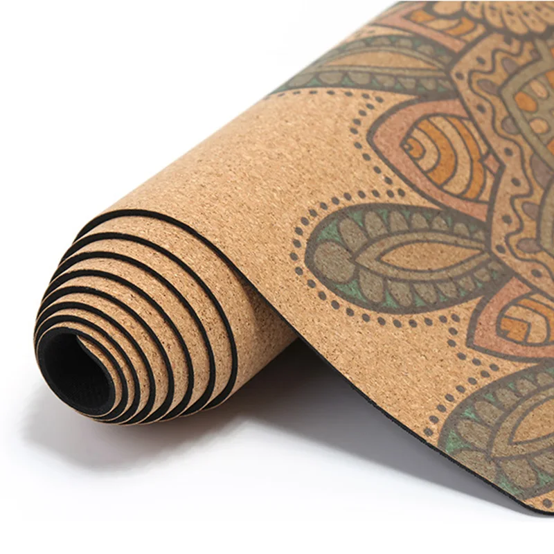 Hot Sale Eco-Friendly Yoga Mat Custom Size Cork Rubber Non-Slip Fitness Gift with Custom Design and Laser Engraving
