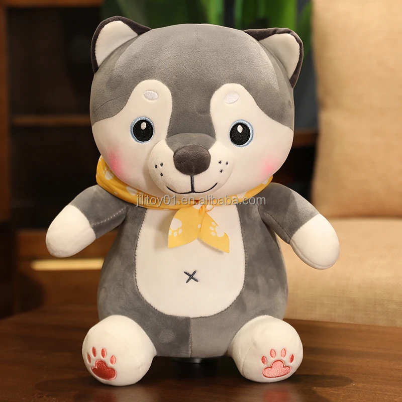 high quality baby soft plush dog toy custom pug husky dog plush toys stuffed pillow toys for kids