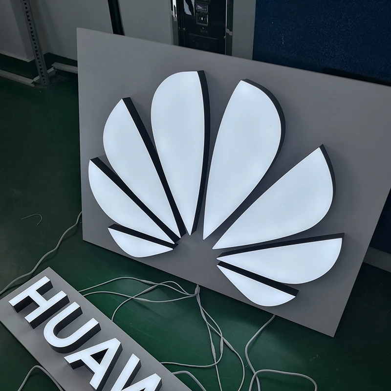 FOG HUAWEI Led Illuminated Advertising Light Electronic Signs Front Lit Signage Outdoor Box Sign Led Light