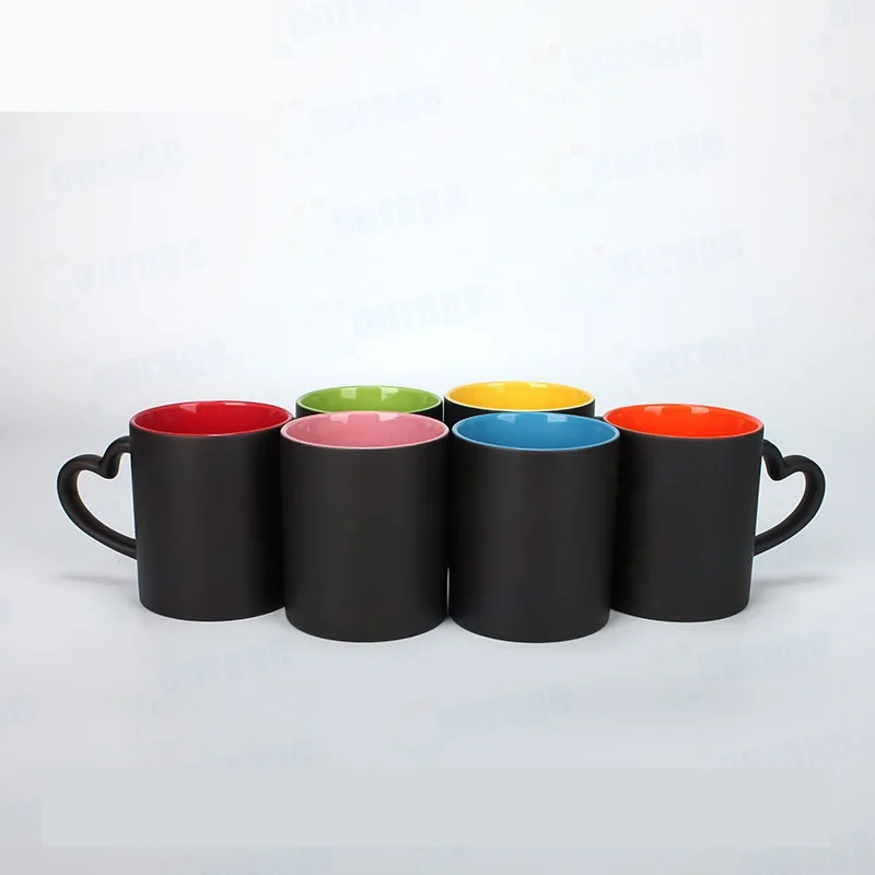 DIY colorful ceramic mugs with handle magic mug color changing cups 11oz sublimation blanks tumbler coffee cups ceramic mugs