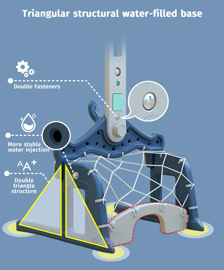 MIGO Bear Children Toys Balls Adjustable Play Hoop Kids Indoor Plastic Basketball Stands With Golf And Football Game