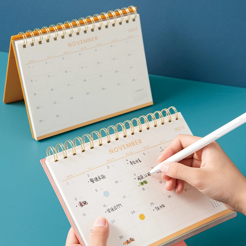 2021-2022 Desk Calendar 14 Month Work Pouch Plan Macaron Candy Color Desktop Decoration Custom