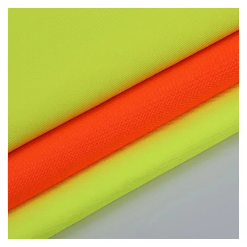 300d Elastic Oxford Cloth Fluorescent Yellow Orange Waterproof Breathable White Fabric For Raincoat Jacket Rescue Suit