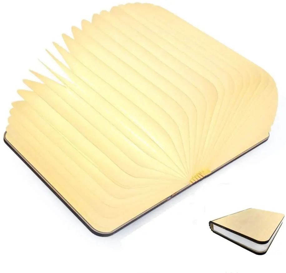 Hot selling intelligent study foldable Usb Mini Reading Book Wooden Led Book Light Rechargeable Foldable Table Lamps