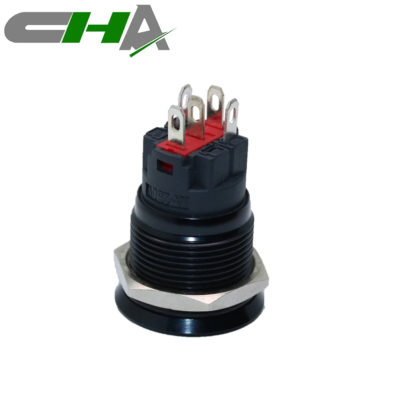 CHA factory price electrical metal knobs electronics metal dome switch CN19-L 19mm momentary latching metal push button switch