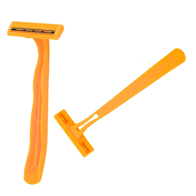 HW-B219G Haowell  twin 2 blade disposable  razor no lube hotel shaving razors 24pcs pack OEM