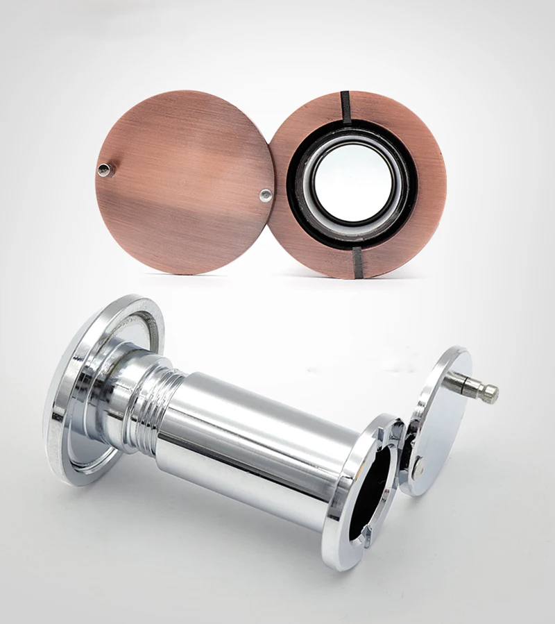 220-degree Solid Brass Peep Holes for Door with 16mm Drill Bit Hotel Door Viewer Peephole with Cover for 35-55mm Doors