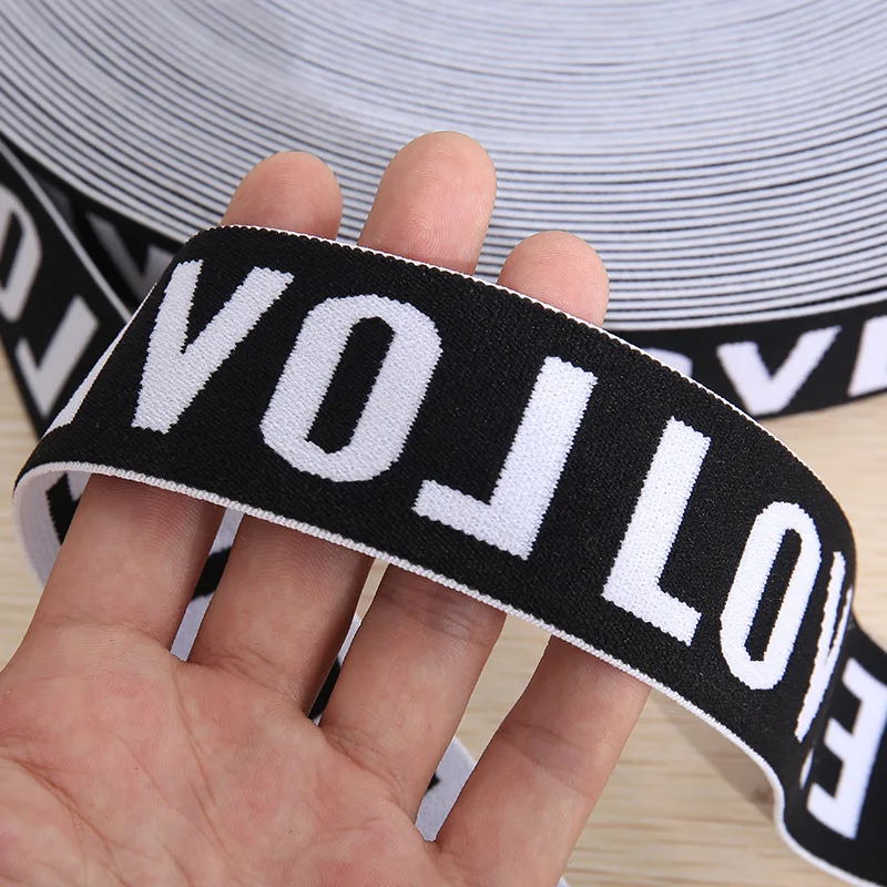 25mm Soft Lettered Nylon Elastic Jacquard LOVE Custom Band Webbing For Underwear Boxer Clothing