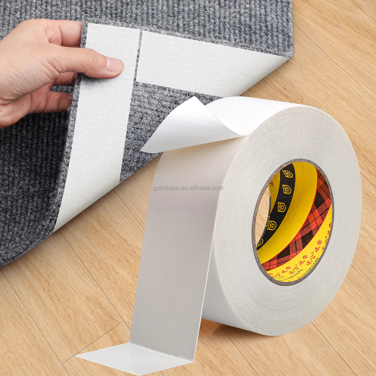 Carpet Tape Hardwood Floors 2 in x10 yds No Residue Rug Tape Strong Double Sided  Heavy duty Rug  on Carpet  Tape  Stay in Place