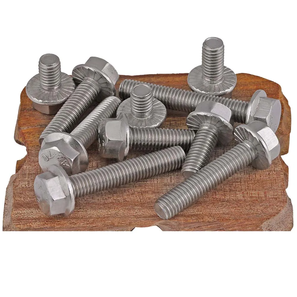 YH Customiztion M12 M14 M15 Stainless Steel DIN6921 Hex Head With Washer Hex Flange Bolt