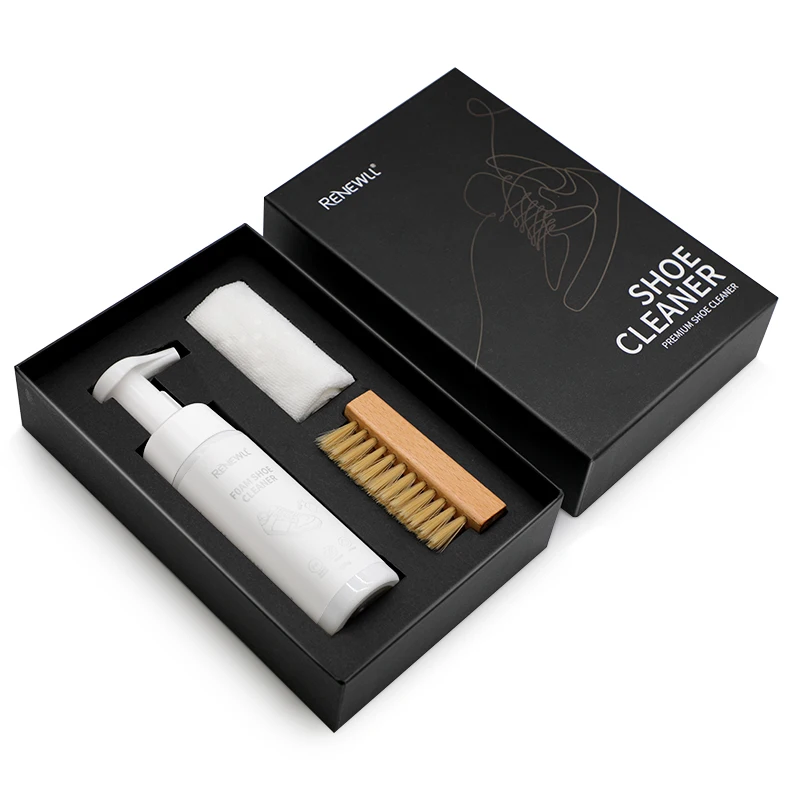 Hot selling High quality shoe care kit foam cleaner with brush and towel factory wholesale OEM ODM