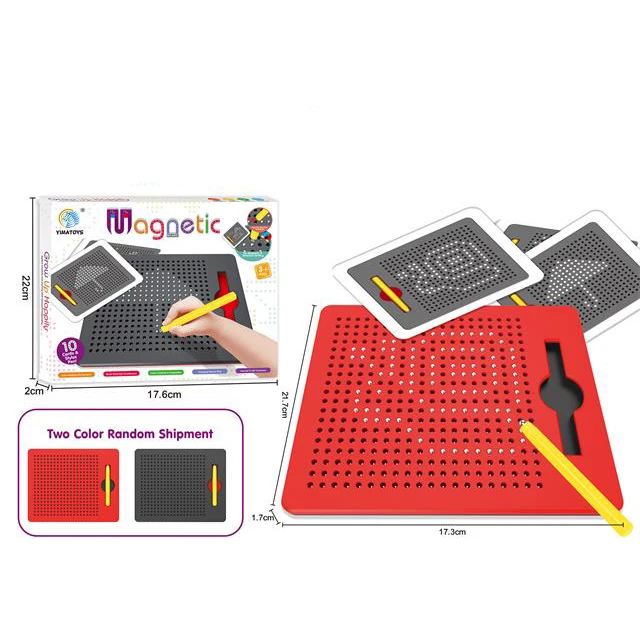Magnetic steel ball drawing board (380PCS with 10 cards)New Design Magpad Dots Beads Magnetic Board Drawing Tablet For Kids Toys