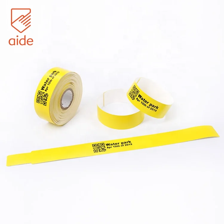 Disposable Waterproof Qr Code Custom Printing Paper Thermal Bracelet hospital wristband Direct Thermal wristbands
