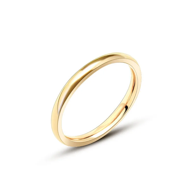 Wholesale Fashion Jewelry PVD 18K Gold Plated Minimalist Stainless Steel Finger Rings for Women Gift