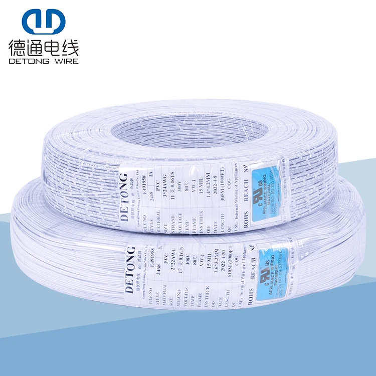 New Product 300v 18 20 22 24 26AWG PVC Insulated Parallel awm 2468 Electric Wire