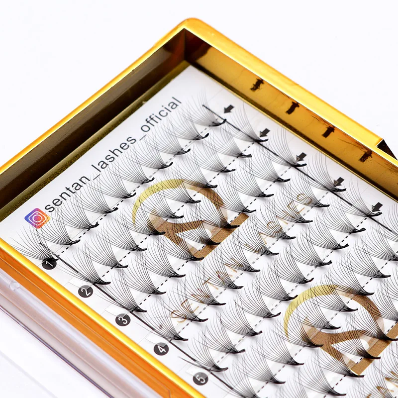 SENTAN LASHES wholesale price pointy slim base 0.03 0.05 0.07 12D lash extensions super thin base pre made fans