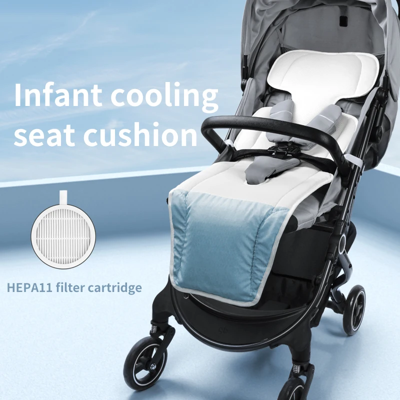 Anjuny Keep Your Baby Comfortable And Cool Usb Rechargeable Child Seat Pad Infant Stroller Cushion With Silent Fan
