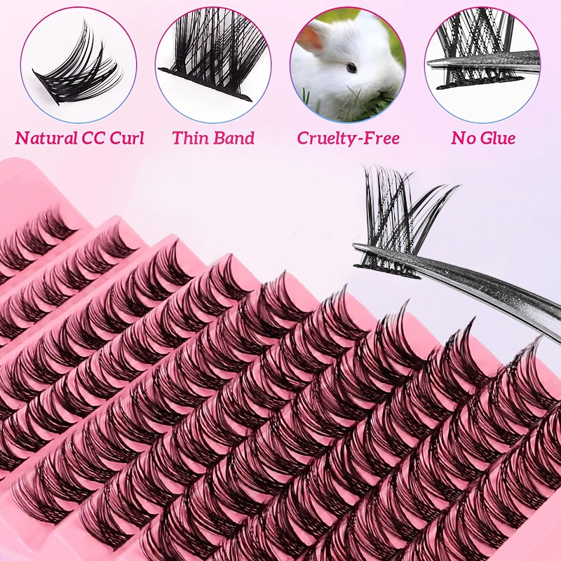 40d 0.07d Curl 9-18mix Diy Eye Lash Extensions Supplies Custom Logo Volume Soft Natural Cluster Eye Lash Extensions Kit