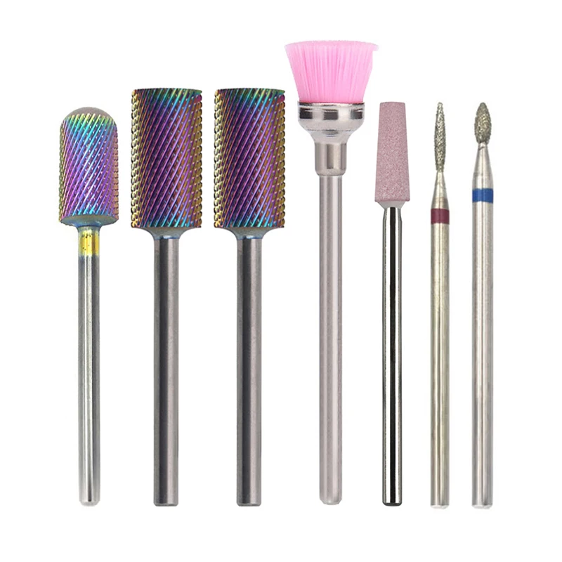 Professional Rotary Diamond Carbide Ceramic Nail Drill Bit 13PCS 3/32'Nail Drill Bits Set Cuticle Drill Bits for Acrylic Nails