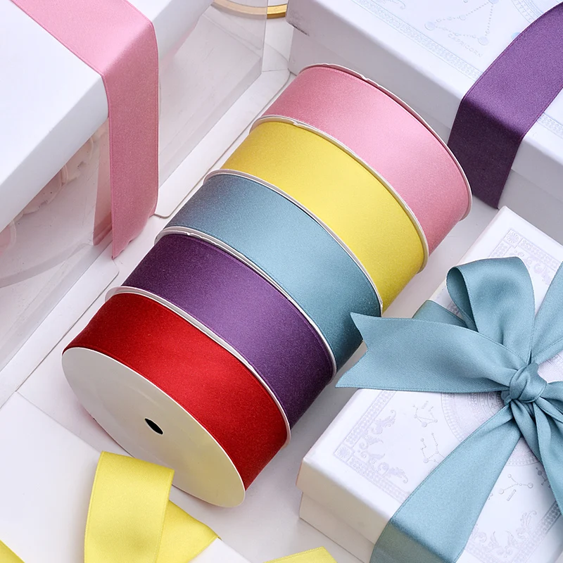 Blue Yellow Orange 89 Colors Wedding Ribbon For Gift Wrapping Cotton Polyester Ribbon Roll 1/8-2 Inch