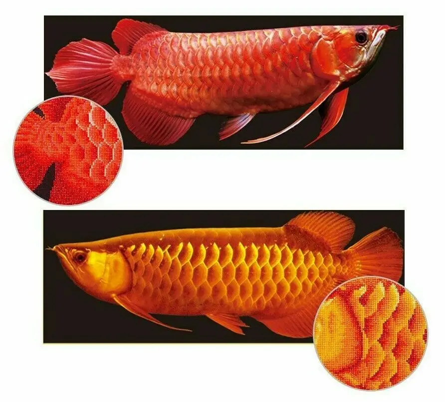 Wholesale Custom to Photo Part Special Shaped Diamond Embroidery Mosaic Fish DIY 5D Diamond Painting Cross