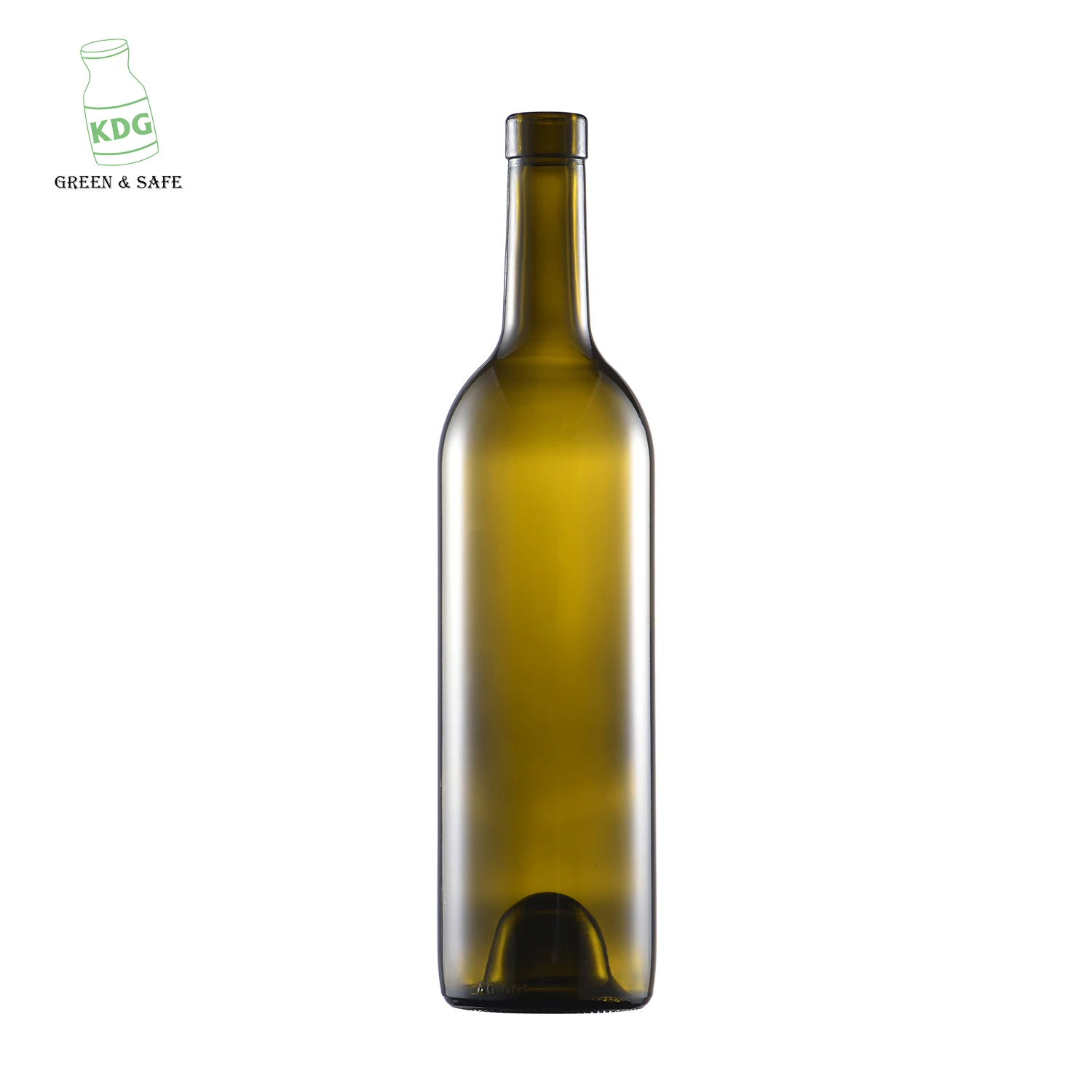 KDG Brand Customized size wholesale empty 750ml brown glass wine bottles with rubber plug